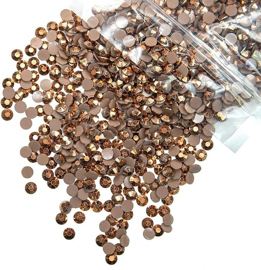 10000PCS 2mm Copper Resin Rhinestones for Crafting Brown Flatback Jelly Stones Bulk SS6 Non-Hotfix Coffee Diamonds Gems Charms for Nails Face Eyes Makeup Tumblers Bottles Crafts Clothes Shoes