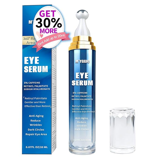 Caffeine Eye Cream for Dark Circles, Pro-Retinol Eye Serum Anti Aging to Reduce Wrinkles & Puffiness & Fine Lines, Under Eye Bags 360° Rolling Massage, 0.67 fl oz / 20 mL