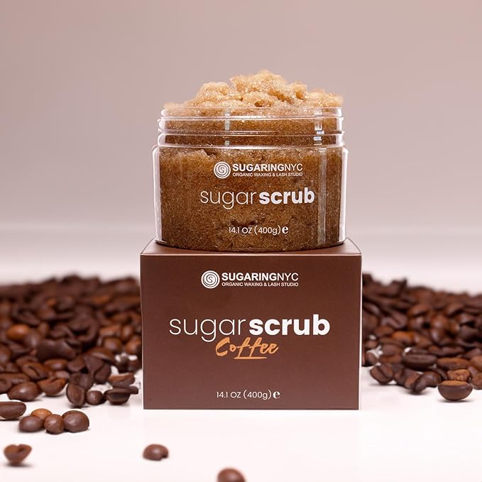 Sugaring NYC Moisturizing and Exfoliating Signature Body Scrub - Silky Smooth Skin and Ingrown Hair Prevention (Coffee Beans)