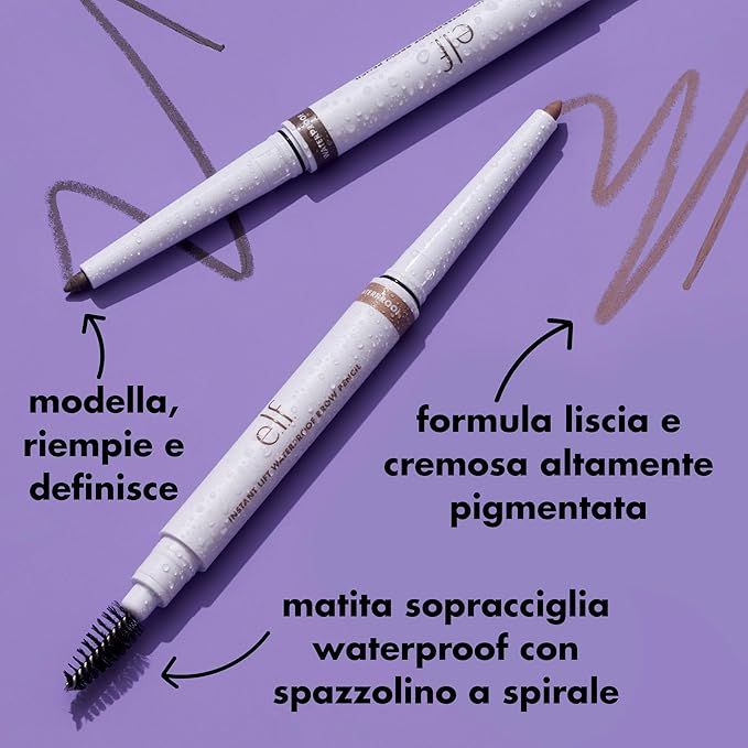 e.l.f. Instant Lift Waterproof Brow Pencil, Long-Lasting Eyebrow Pencil For Grooming & Shaping Brows, Vegan & Cruelty-free, Neutral Brown (Pack of 2)