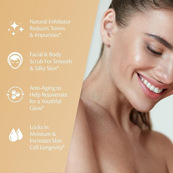 Arabica Coffee Scrub for Hands, Feet, and Body, Exfoliating Scrub with Collagen and Stem Cells, Face Cleanser for Cellulite, Fine Lines, and Stretch Marks by M3 Naturals (1 Pack)