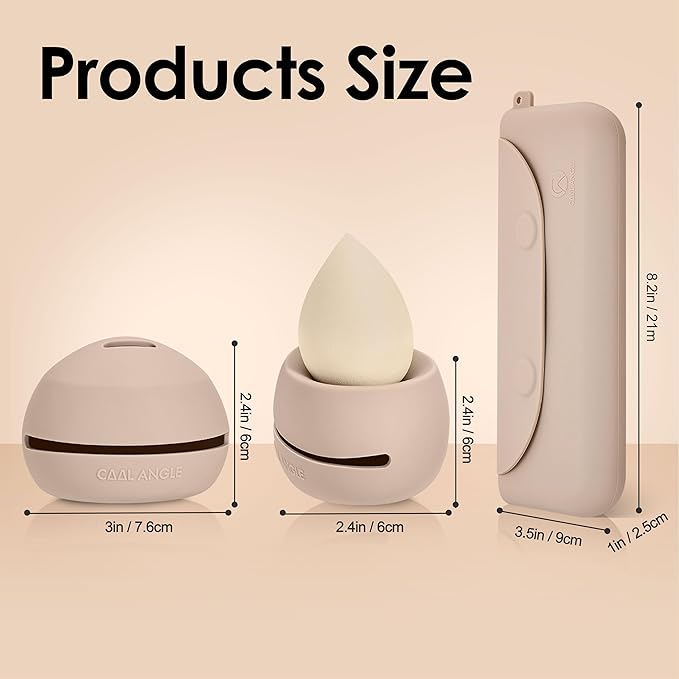 Silicone Makeup Brush Holder And Beauty Sponge Case, Travel Makeup Brush Case With Magnetic Closure, Makeup Sponge Holder 2 In 1 Stand Storage For Quick Drying Pink