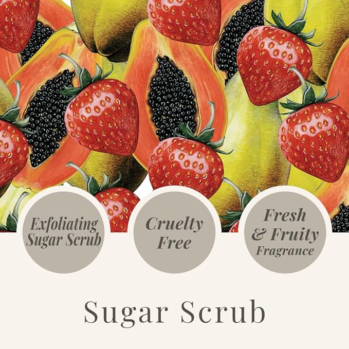 Tropical Fruits Gentle Exfoliating Strawberry & Papaya Sugar Scrub 2 x 550g