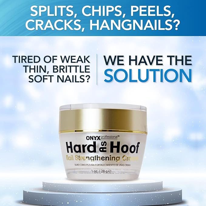 Onyx Professional Hard as Hoof Nail Strengthening Cream with Coconut Scent, Nail Growth & Conditioning Cuticle Cream Stops Splits, Chips, Cracks & Strengthens Nails, 1 oz