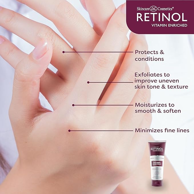 Retinol Anti-Aging Hand Cream – The Original Retinol Brand For Younger Looking Hands –Rich, Velvety Hand Cream Conditions & Protects Skin, Nails & Cuticles