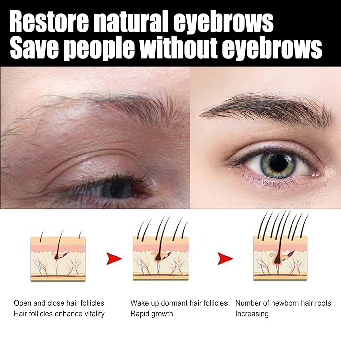Eyebrow Growth Serum, Rapid Eyebrow Serum Lash Brow Nourish Serum, Natural Thick, Lengthen, Repair Thick Eyebrows Nutrient Solution, for Stronger, Bolder Thicker Fuller Eye Brows, Vegan