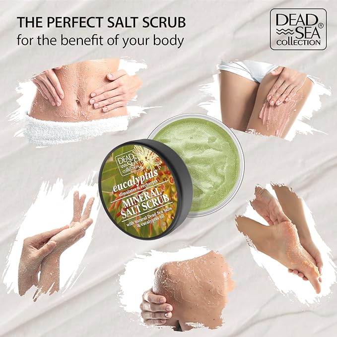 Dead Sea Collection Salt Body Scrub - Large 23.28 OZ - with Himalayan Salt and Dead Sea Collection Eucalyptus Salt Body Scrub - Large 23.28 OZ - Bundle