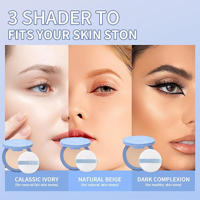 Mallofusa Matte Face Makeup Loose Powder Fine Silk Texture Honey Powder Fixed Makeup Powder Soft Light Water Proofing (#3) Dark complexion