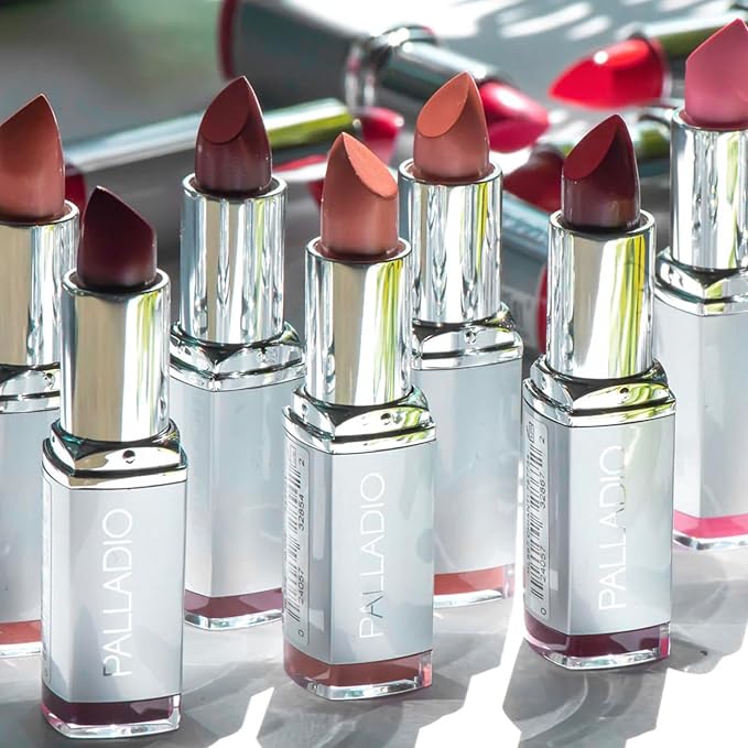 Palladio Herbal Lipstick, Rich Pigmented and Creamy, Infused with Aloe Vera, Chamomile & Ginseng, Prevents Lips from Drying, Combats Fine Lines, Long Lasting Lipstick, Chianti
