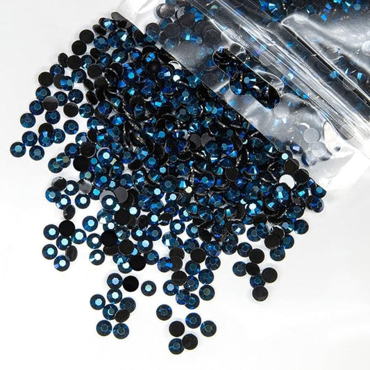 10000PCS 2mm Ink Blue Resin Rhinestones for Crafting SS6 Navy Blue Flatback Jelly Resin Stones Bulk Non-Hotfix Diamonds Gems for Nails Face Eyes Makeup Tumblers Bottles DIY Crafts Decor Clothes