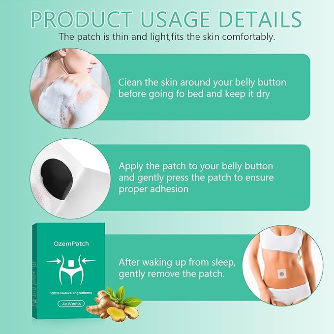 3PCS Rej-uvacare Ozempatch for Women, 90 tablets Ozem Patches for Body, 100% Natural Ingredients - Mild, Safe & Effective, Keep in Good Sh-ape, Firming, Moisturizing, for All Skin Types