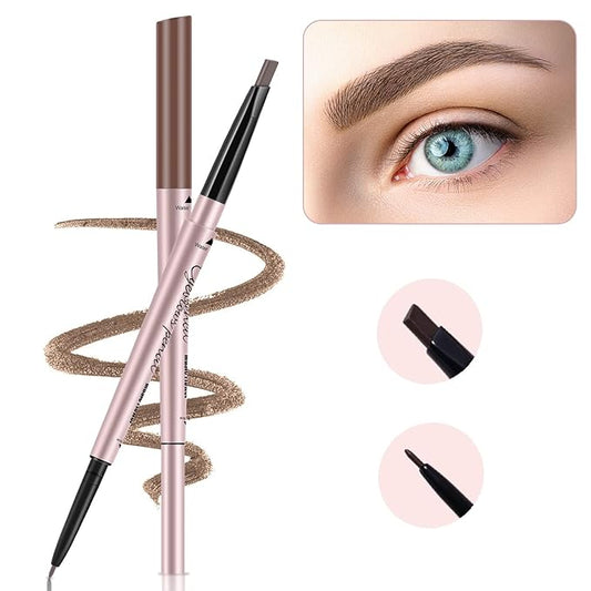 Eyebrow Pencils 2-Pack, Professional Brow Pencil Dual Tips Retractable Waterproof Natural Eye Brows Makeup, Light Brown