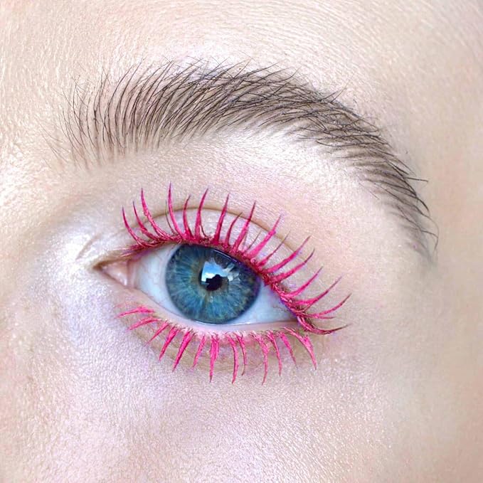 Maydear Pink Mascara for Eyelashes, Waterproof Colored Mascara Long Lasting Smudgeproof Colorful Mascara for Women Fast Dry Lengthening Eye Makeup Party Stage Use - Rose