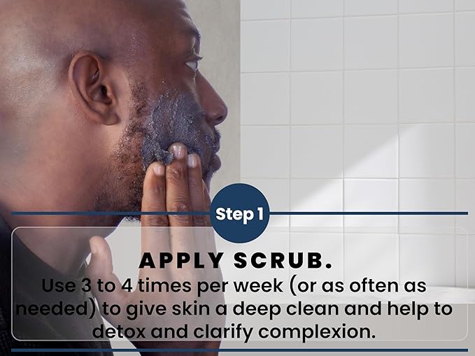 Joli Noir - Face Scrub For Men - Fight Acne, Detox & Exfoliate Rough, Dull Skin - Exfoliating Face Polish Sugar Scrub With Activated Charcoal