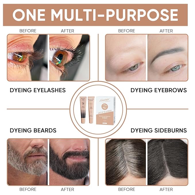 Lash Color Kit - Professional Eyelash and Brow Color with Natural Black Effects, Safe & Easy to Use 8ml