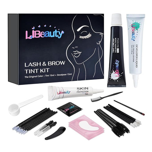 Libeauty Lash Color Kit 15ml - Black Eyebrow & Eyelash Coloring with Natural Effects, Salon & Home Use, Lasts 4-6 Weeks