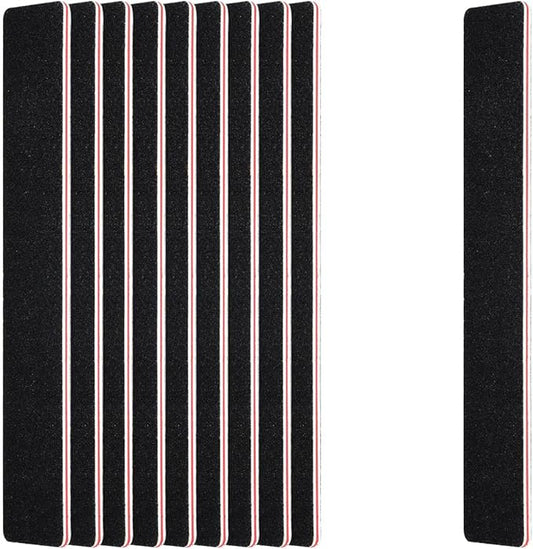 10 Pack 100/180 Grit Nail Files, Black Professional Reusable Emery Boards Manicure Tool for Acrylic Nails, Nail Buffering Files, Rectangle Shape