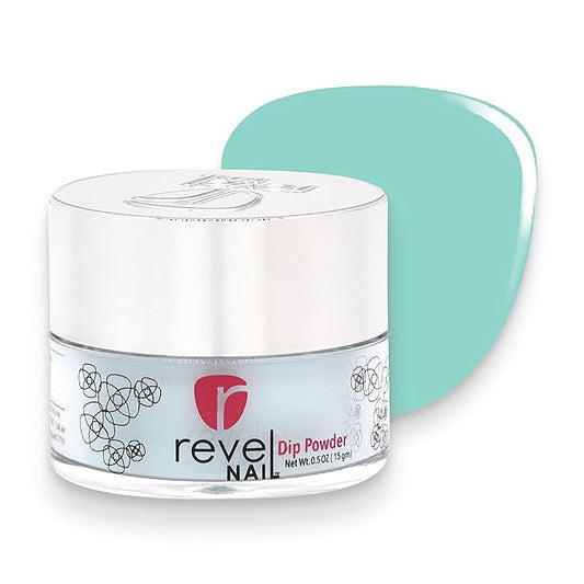 Revel Nail Dip Powder - Blue Powder Dip Nail Polish, Chip Resistant Dip Nail Powder with Vitamin E and Calcium, DIY Manicure, Bliss