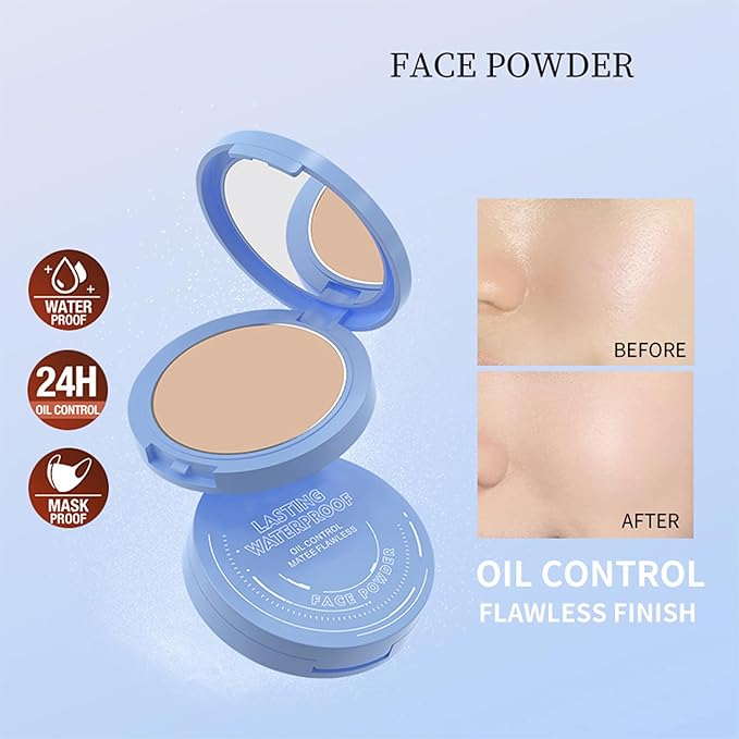 Mallofusa Matte Face Makeup Loose Powder Fine Silk Texture Honey Powder Fixed Makeup Powder Soft Light Water Proofing (#3) Dark complexion