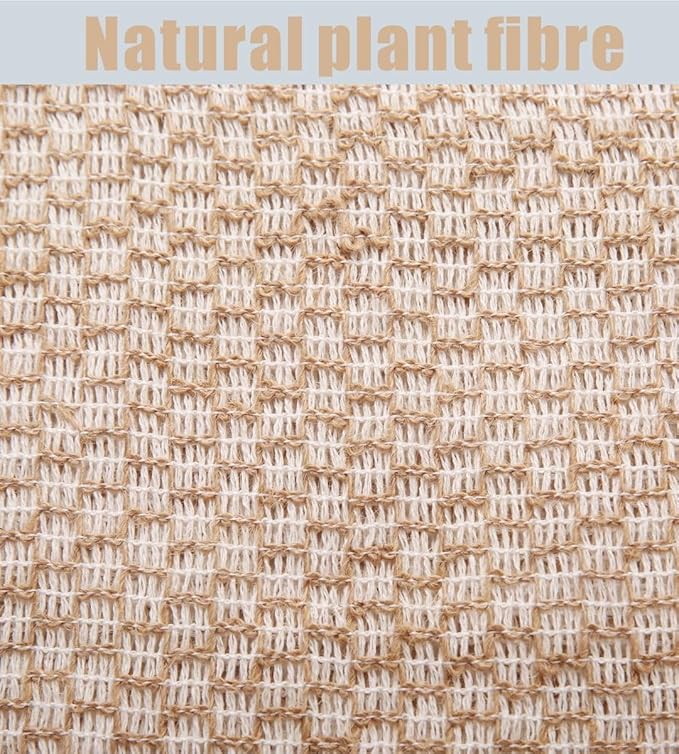 Jute Exfoliating Washcloth Towel Net Sponges for Shower, Cotton Line Back Washer Shower Wash Cloth for Women and Men, Natural Back Exfoliator Bath Scrubber for Body