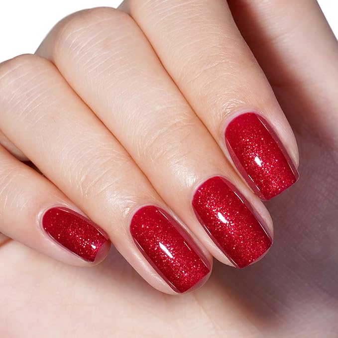AILLSA Glitter Red Dip Powder Burgundy Nail Dipping Powder Fall Winter Dark Red Dip Powder Colors for DIY Manicure Salon at Home Easy to Use Wine Red Nail Dip Powder for Valentine's Day Gift (1 Oz)
