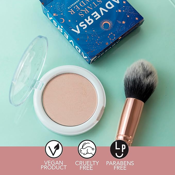 ADVERSA - Highlighter Makeup - Stars Powder Line - Illuminating Powder, Face Makeup, Powder Makeup, Beauty & Personal Care - Vegan Makeup, Cruelty Free, Gluten & Paraben Free - Color Champagne
