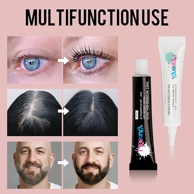 Libeauty Lash Color Kit Black Eyelash Color Volumizing Eyebrow Hair Coloring Kit DIY Use At Salon Or Home Natural Eyelash Treatment