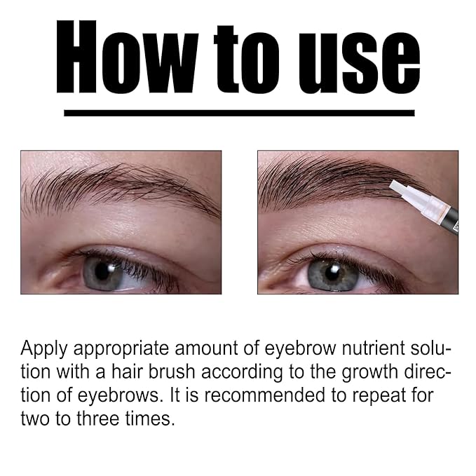 Eyebrow Growth Serum, Rapid Eyebrow Serum Lash Brow Nourish Serum, Natural Thick, Lengthen, Repair Thick Eyebrows Nutrient Solution, for Stronger, Bolder Thicker Fuller Eye Brows, Vegan
