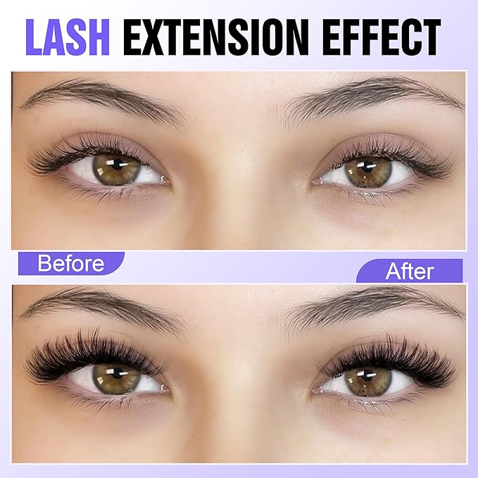 Pawotence Lash Clusters 40D 280pcs Cluster Eyelash Extensions 9-16mm Mix Eyelash Clusters Lash Extension Individual Lashes for Self Application (40D, 0.07D, 9-16mm)