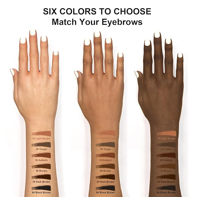 TurritopsisD Eyebrow Pencil Liner 【2-Pack Dark Brown】 Waterproof Long-Lasting Retractable Extra-thin Pen Built-in Brush Create Eye Brow Natural Makeup