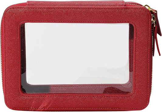 SANHECUN Toiletry bag waterproof cosmetic organizer with handle lagre opening for travelling