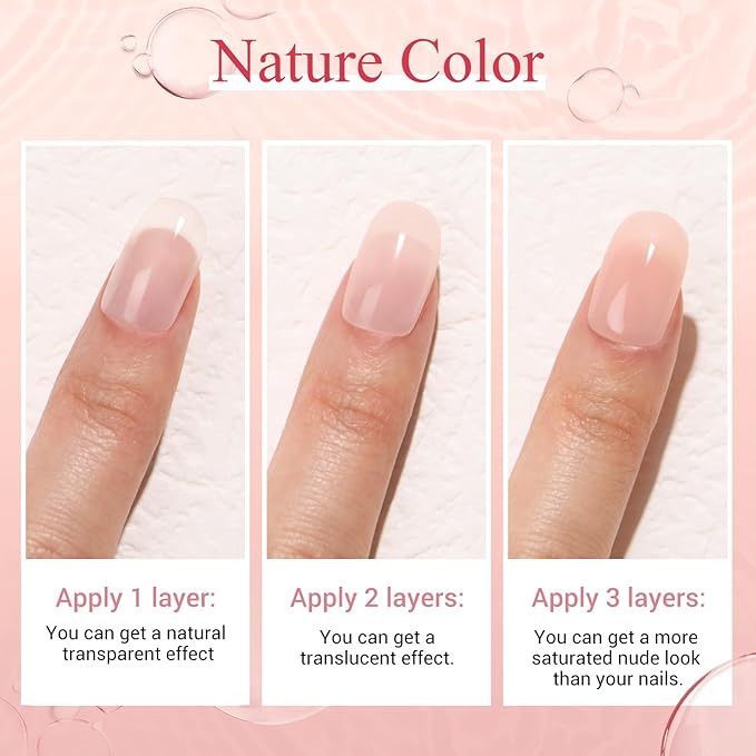 AZUREBEAUTY Translucent Dip Powder - Nail Bed Color 2Oz/56g, Sheer Nude Semi-transparent Clear Soft Peach Pink Dipping Powder Crystal Natural Nail Art Starter Manicure Salon DIY Home for Starter Gift