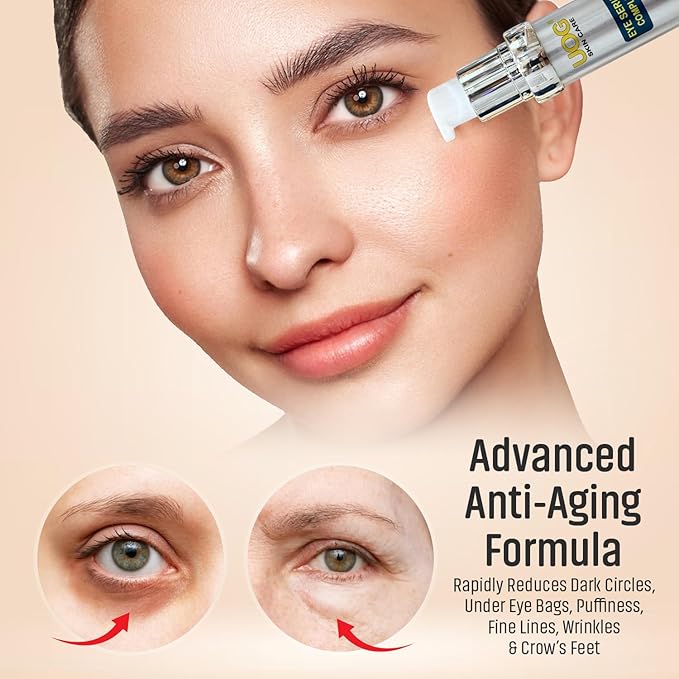 UOG Eye Serum Complex – Rapid Reduction Eye Serum for Dark Circles, Puffiness, Wrinkles & Crow’s Feet | Anti-Aging Formula for Firm, Youthful Eyes | Hydrates & Smooths (20ml / 0.7oz)