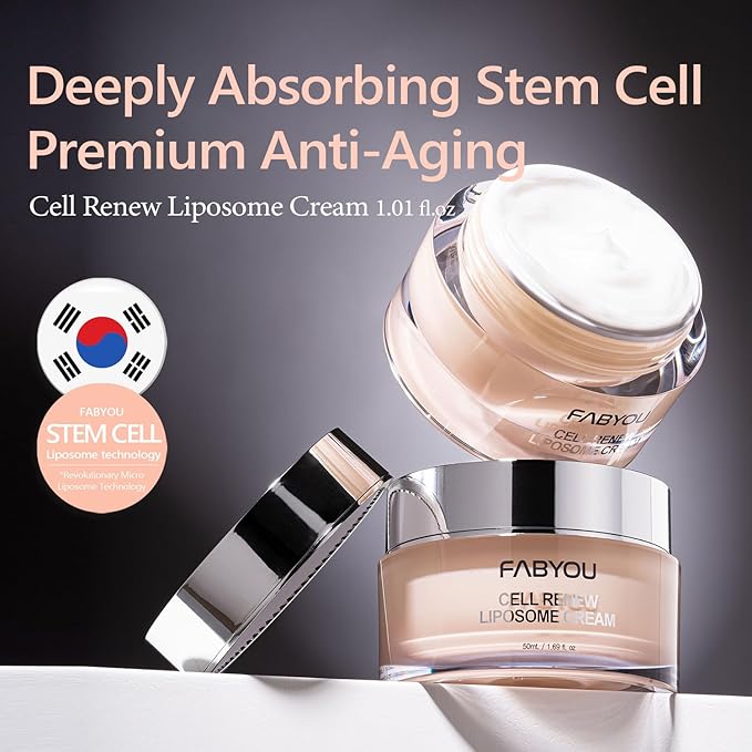 Cell Renew Liposome Facial Cream 1.69 fl oz – Anti-Aging EGF Stem Cell Moisturizer for Face with 6GF (50,000ppm), Peptides & Ceramide, Korean Skin Care for Deep Hydration & Firming