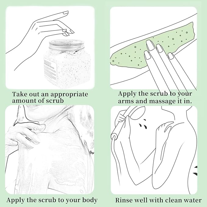 Body Scrub Exfoliator Set,Exfoliating Face Hand Foot Body Scrub,Self Skin Care Deep Cleansing Exfoliating for Oily Skin,Set Includes Coconut and Avocado Botanical Extract Scrub and a Loofah Pad
