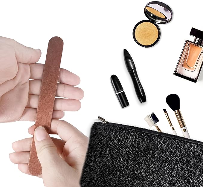 100 Pcs Wooden Nail Files, 7 Inches Emery Board Nail File for Nature Nails, Manicure Tool Set Disposable Nail File for Home Salon Brown
