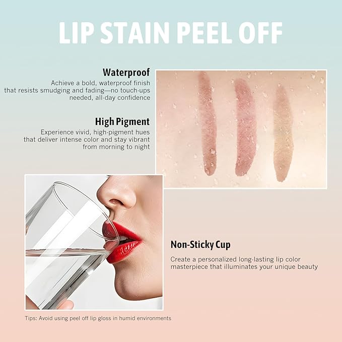 Peel Off Lip Liner Stain 3 Colors, Lip Stain Peel Off Long Lasting Brown Lip Liner Set Matte Lip Tint Stain Tattoo Transfer Proof Highly Pigmented Color Precise Lip Pencil Contour for Women