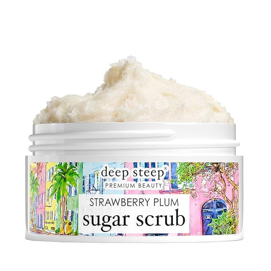 Deep Steep Sugar Scrub, 8oz (Strawberry Plum- Charleston Collection)