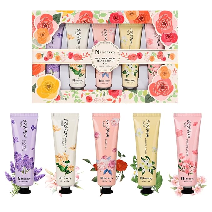 Hand Cream Vegan Friendly,5 x 30ml, Pack of 5,for Dry Cracked Hands,Daily Moisturising hand Lotion gift set,Mothers Day gifts for women