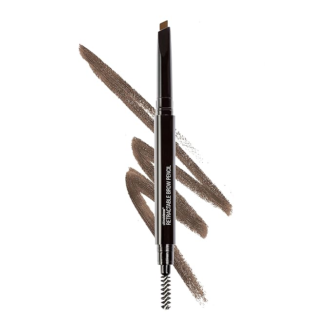 wet n wild Ultimate Eyebrow Retractable Definer Pencil Medium Brown & Mega Last Breakup Proof Eyeliner Waterproof 16-Hour Wear Black