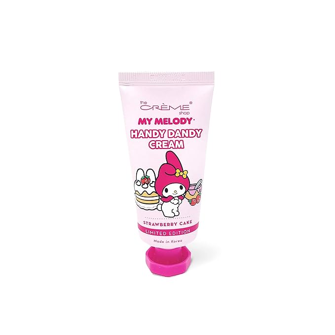 The Crème Shop Korean Cute Scented Pocket Portable Soothing Advanced Must-Have on-the-go x Sanrio Hello Kitty Handy Dandy Cream (Strawberry Cake)