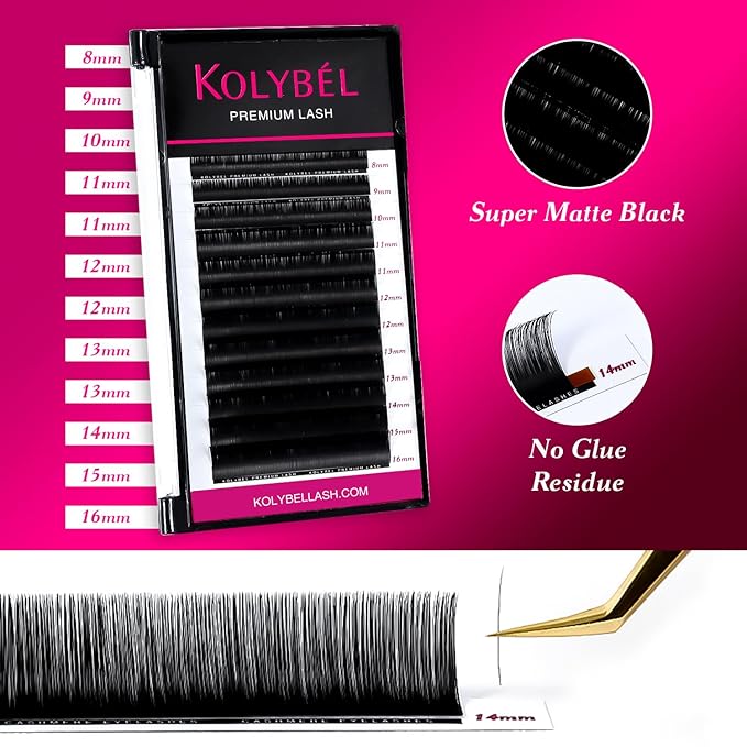 Premium Eyelash Extensions 0.15 C Curl 13mm Single Tray Premium Individual Lash Extensions, Silk Volume & Classic Lashes Soft Matte Dark Professional Eyelashes Extension Salon Use(0.15-C-13mm)