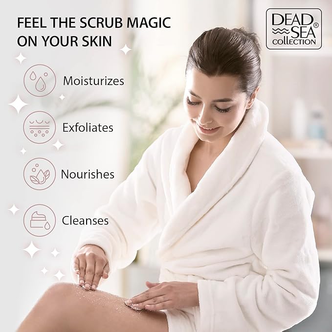 Dead Sea Collection Salt Body Scrub - Large 23.28 OZ - with Himalayan Salt and Dead Sea Collection Eucalyptus Salt Body Scrub - Large 23.28 OZ - Bundle