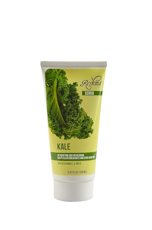 Reshma Beauty Kale Scrub | Dual Action Cleanser Face & Body Scrub | Gentle for All Skin Types and Dull Skin|Purifying and Hydrating| Enhances Natural Glow| Cruelty Free (Pack of 1), 5.07 oz