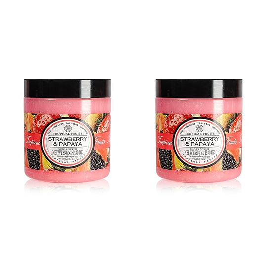 Tropical Fruits Gentle Exfoliating Strawberry & Papaya Sugar Scrub 2 x 550g
