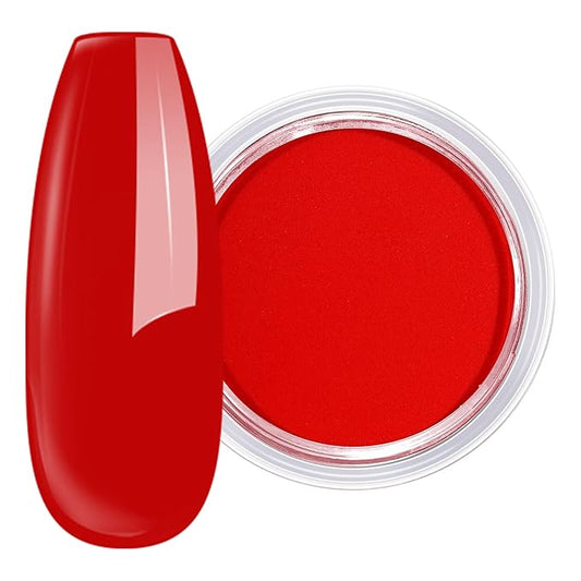 AILLSA Classic Red Dip Powder for Valentine's Day, 1 Oz Nail Art for Starter Manicure Salon DIY at Home, Fall Winter Colors Long Lasting French Manicure