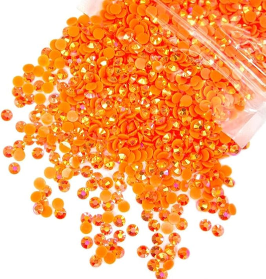 10000PCS 2mm Orange AB Resin Rhinestones Bulk Orange Red AB Flatback Jelly Resin Stones SS6 Neon Orange Diamonds Gems Charms for Nails Face Eyes Makeup Body Tumblers Crafts Decor Shoe Clothes
