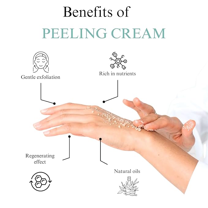 APRICOT FACE & BODY CREAM PEELING Gentle Exfoliator for Smooth & Radiant Skin, Removes Dead Skin & Impurities, Suitable for All Skin Types 8.45 Fl. Oz. / 250 ml