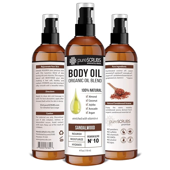pureSCRUBS Sandalwood Body Scrub + Sandalwood Body Oil Bundle