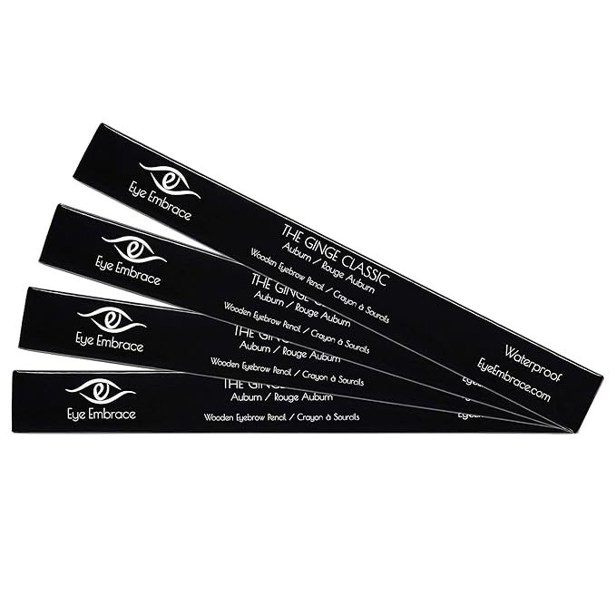Eye Embrace The Ginge Classic: Auburn Red Wooden Eyebrow Pencil – Waterproof, Double-Ended Pencil with Sharpener & Spoolie Brush, Cruelty-Free